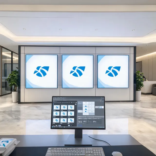 Networked digital signage wall